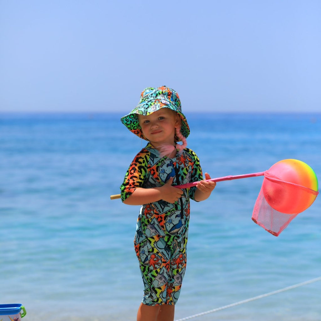 Ocean Vibes Reversible Sun Hat - Charley's Wild World