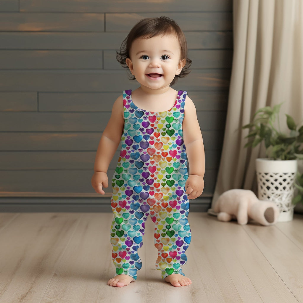 Rainbow Hearts Romper - Charley's Wild World