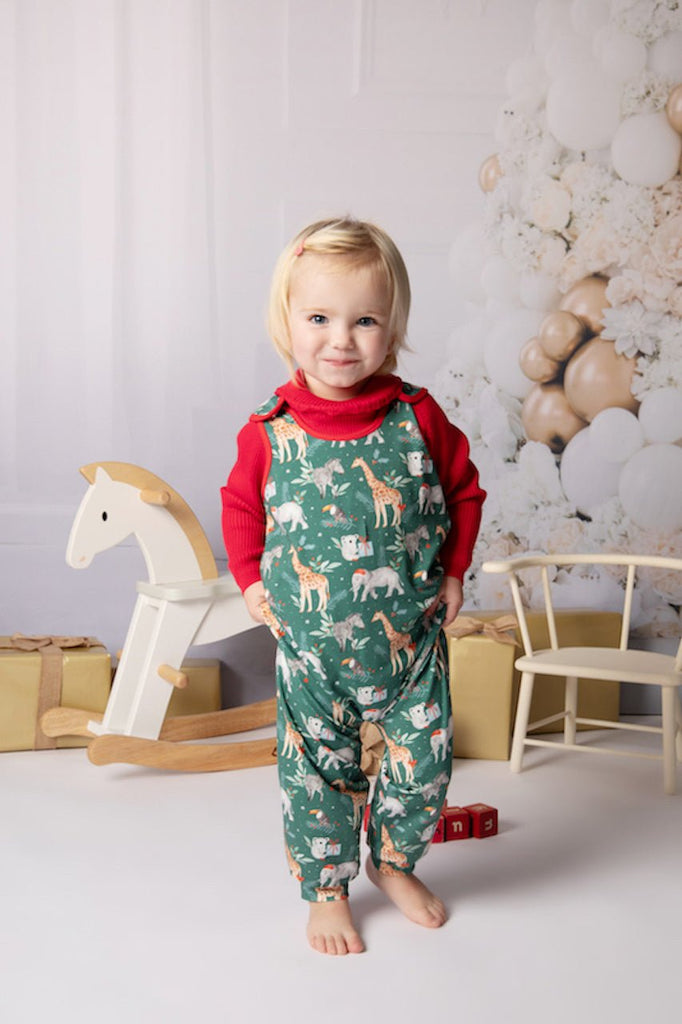 Jingle Jungle Christmas Romper/Dungaree - CharleysWildWorld