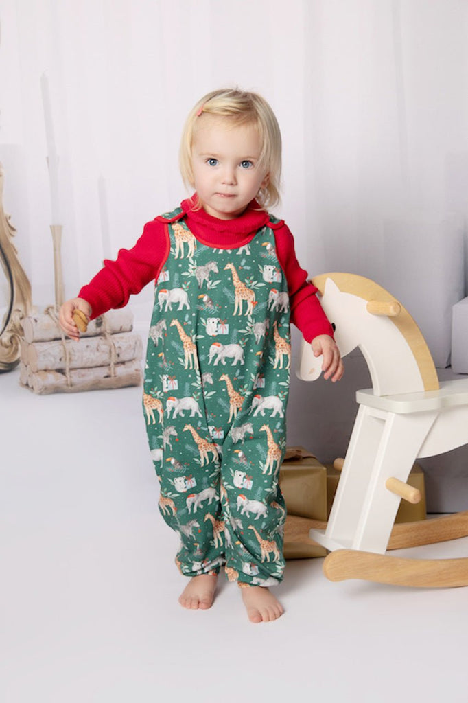 Jingle Jungle Christmas Romper/Dungaree - CharleysWildWorld