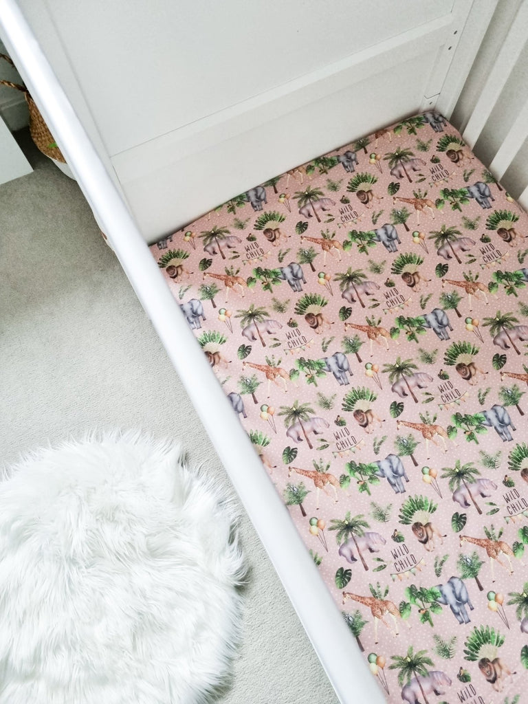 'Wild Child' Organic Fitted Cot Sheet - CharleysWildWorld